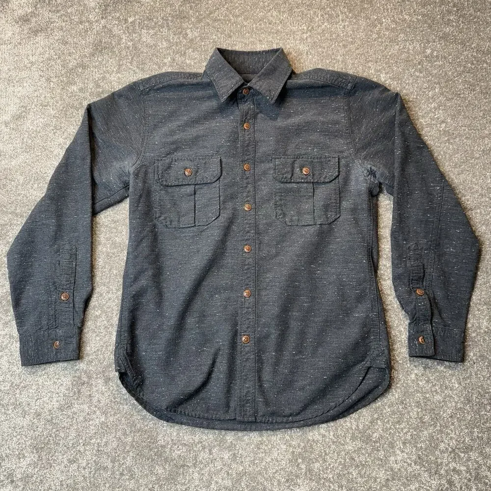 J.Crew Men’s Small Dark‎ Gray Button-Up Shirt Dual Pockets Casual Workwear